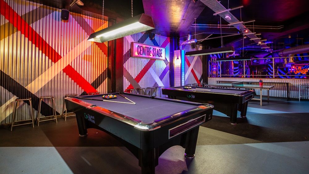 Pool tables and ping pong at Roxy, Hanover Street, Liverpool
