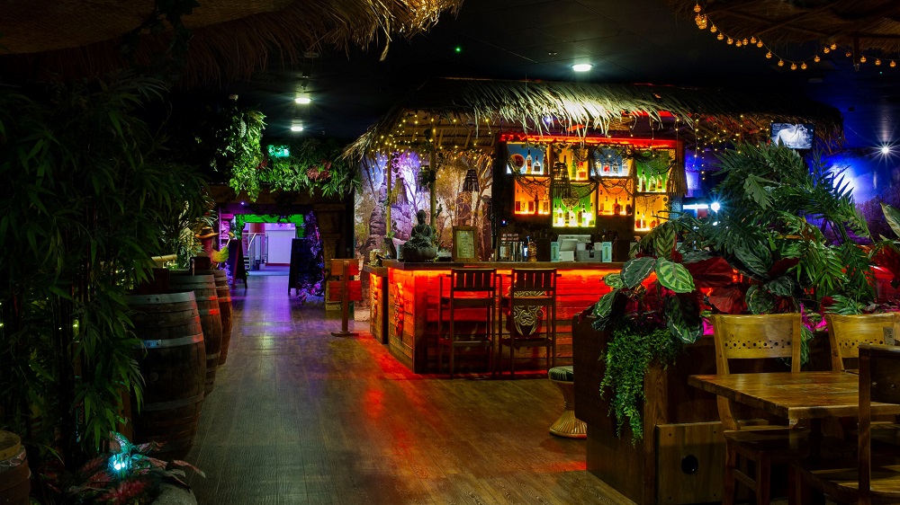 Tiki Bar at The Lost City Adventure Golf in Nottingham