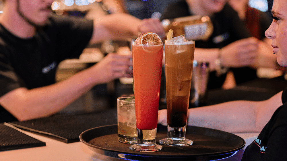 Three cocktails being served - similar to the ones which will be available at Boom Battle Bar Ipswich