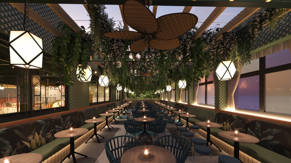 A render of The Terrace at Swingers Golf, West End
