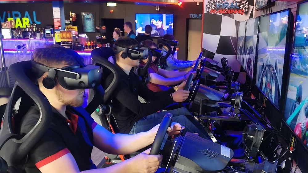 VR racing simulators at Viral Entertainment